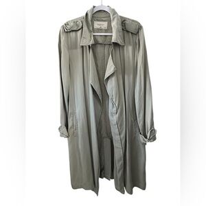 Bagatelle Womens Notch Lapel Trench Coat Long Sleeve Welt Lyocell Size XL